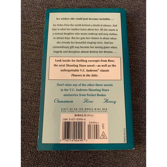 V.C. Andrews "Ice" Shooting Stars Paperback Book - Picture 2 of 5